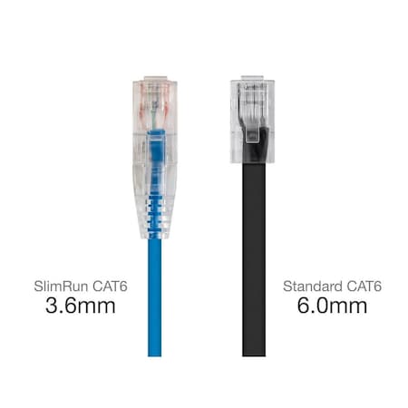 Slim Cat6 Utp Network Cable,1 Ft.Blue